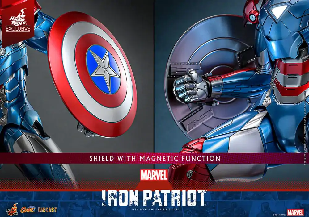 Marvel Comic Diecast Masterpiece akcijska figura 1/6 Iron Patriot Hot Toys Exclusive 32 cm fotografija proizvoda