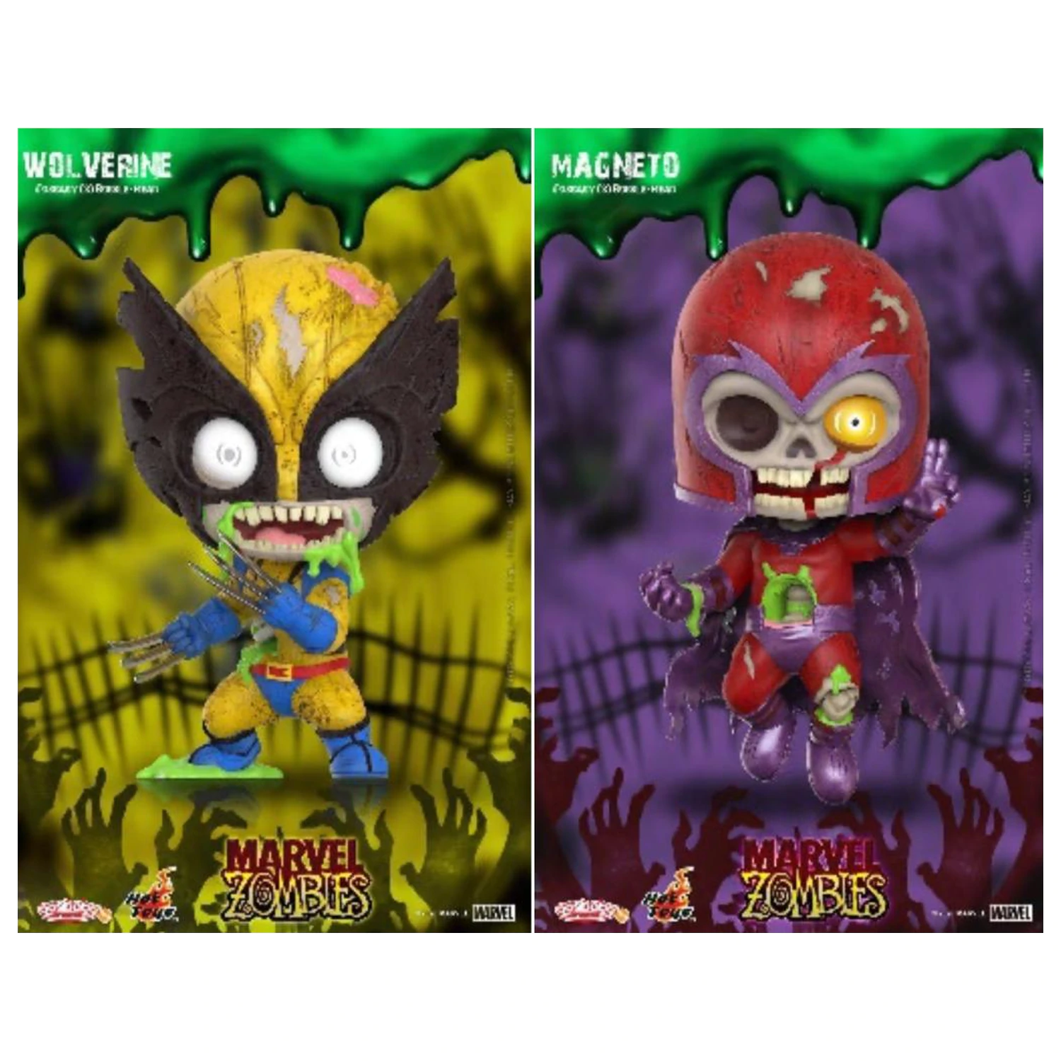 Marvel Cosbaby Wave 1 Wolverine & Magneto Zombies Set fotografija proizvoda