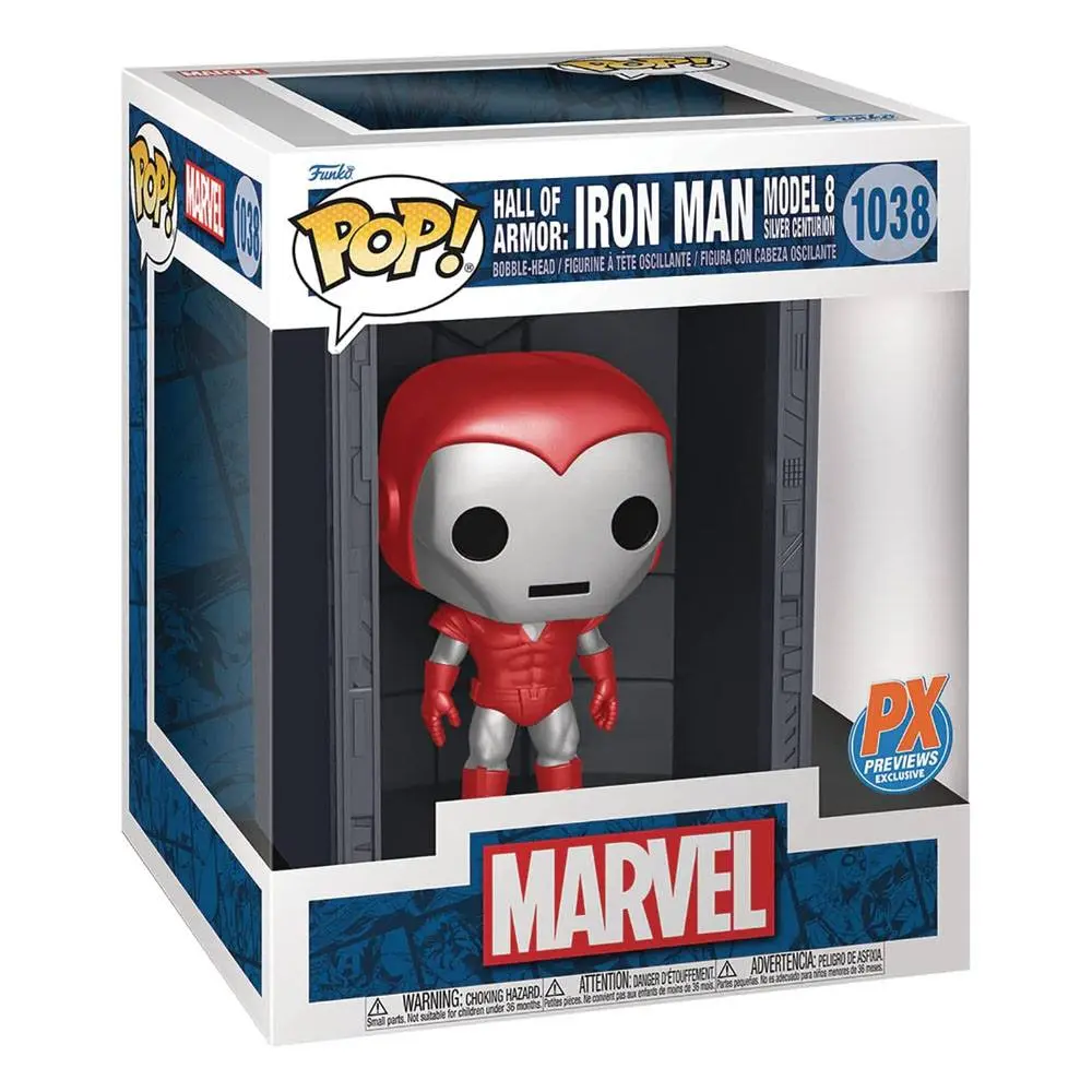 Marvel POP! Deluxe Vinyl Figura Hall of Armor Iron Man Model 8 Silver Centurion PX Exclusive 9 cm fotografija proizvoda