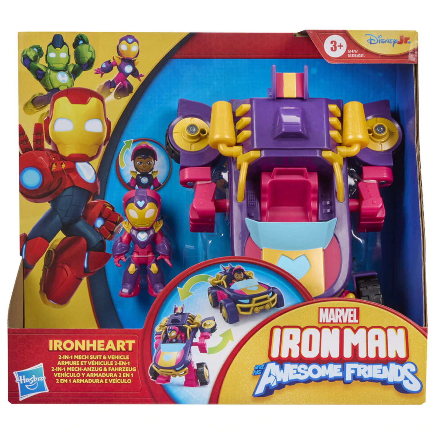 Marvel Iron Man And His Awesome Friends Iron Heart figura i vozilo fotografija proizvoda