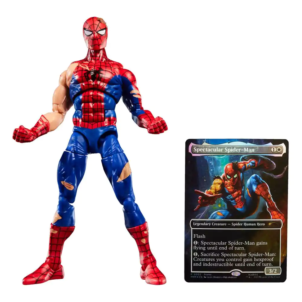 Marvel Legends Magic: The Gathering akcijska figura Battle-Damaged Spider-Man (plus Exclusive Foil Card) 15 cm fotografija proizvoda