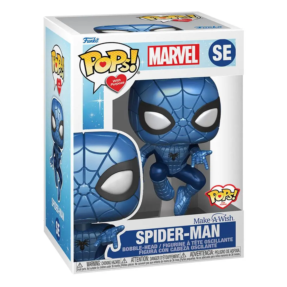 Marvel Make a Wish 2022 POP! Marvel Vinyl Figura Spider-Man (Metallic) 9 cm fotografija proizvoda