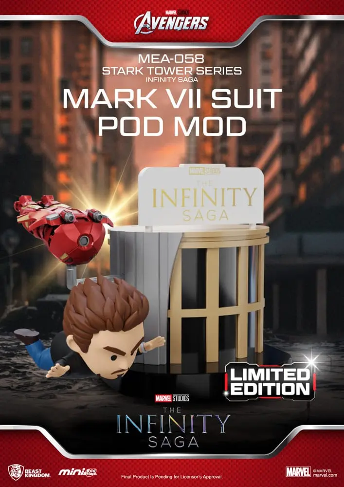 Marvel Mini Egg Attack Figure The Infinity Saga Stark Tower serija Tony Stark & Mark VII suit pod mod 12 cm fotografija proizvoda