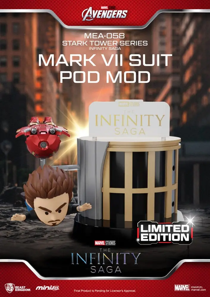 Marvel Mini Egg Attack Figure The Infinity Saga Stark Tower serija Tony Stark & Mark VII suit pod mod 12 cm fotografija proizvoda