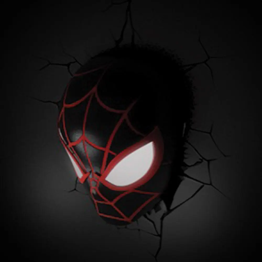 Marvel 3D LED svjetiljka Spider-Man Miles Morales Lice 3D fotografija proizvoda