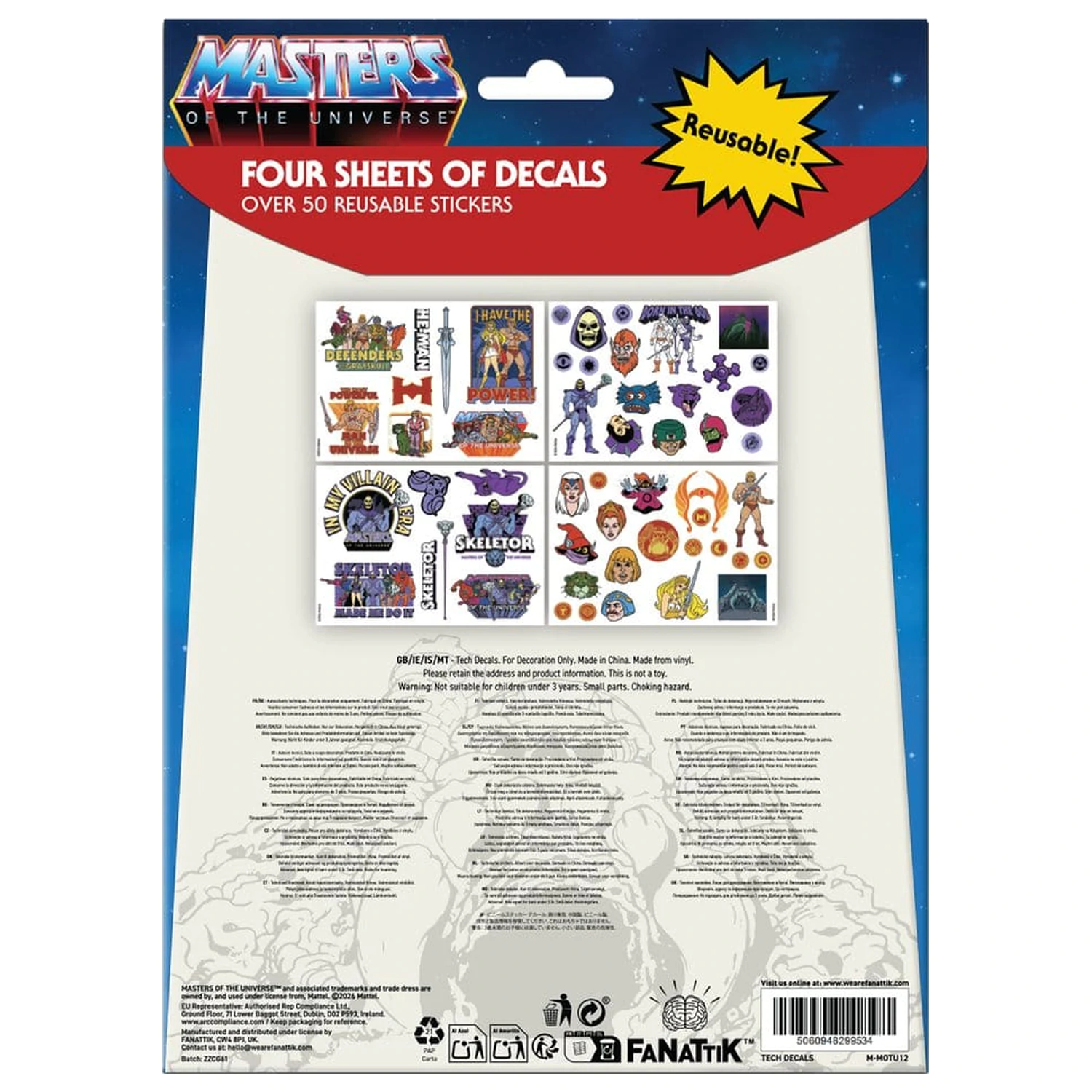Masters of the Universe Tech pakiranje naljepnica fotografija proizvoda