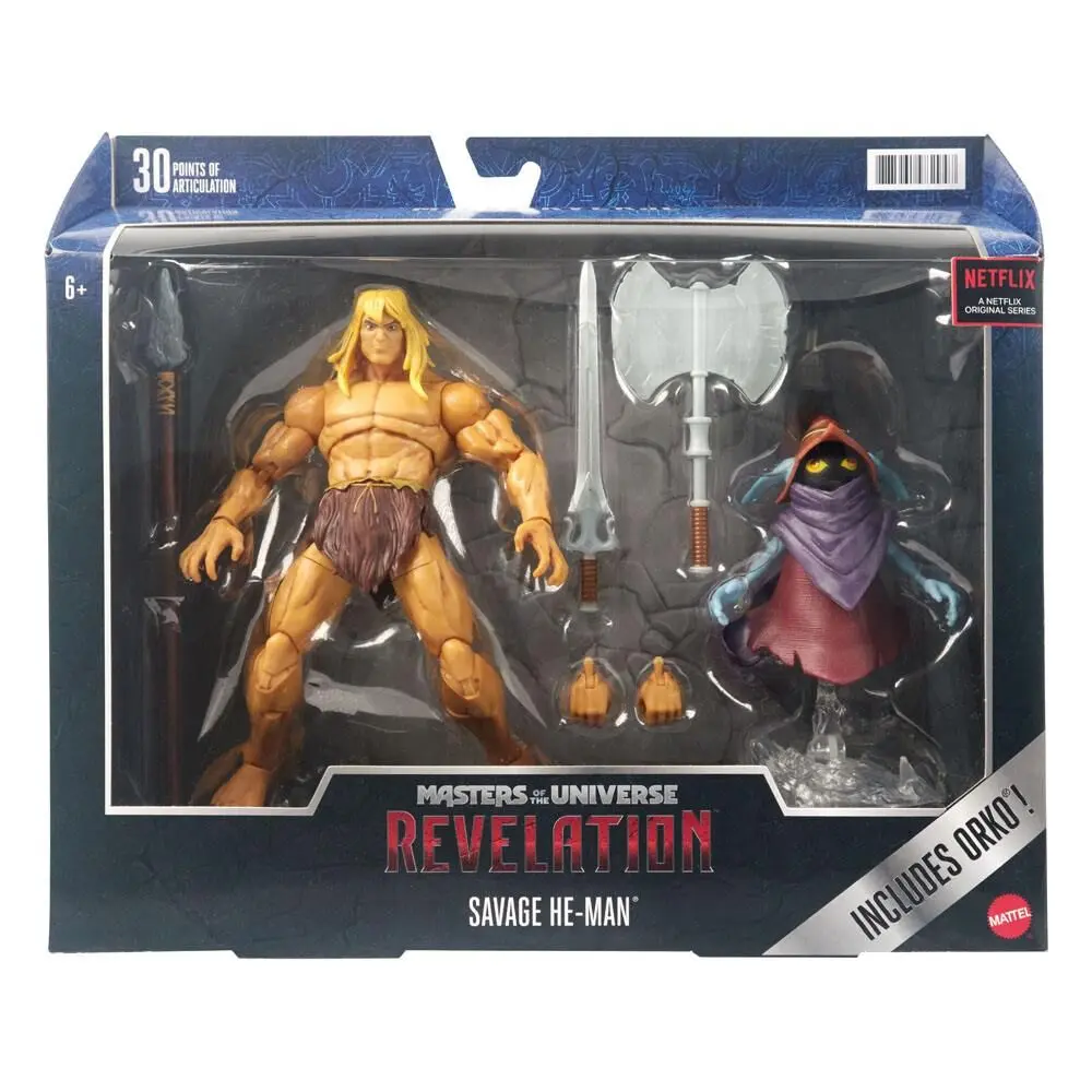 Masters of the Universe: Revelation Masterverse akcijske figure 2022 Deluxe Savage He-Man & Orko 18 cm fotografija proizvoda