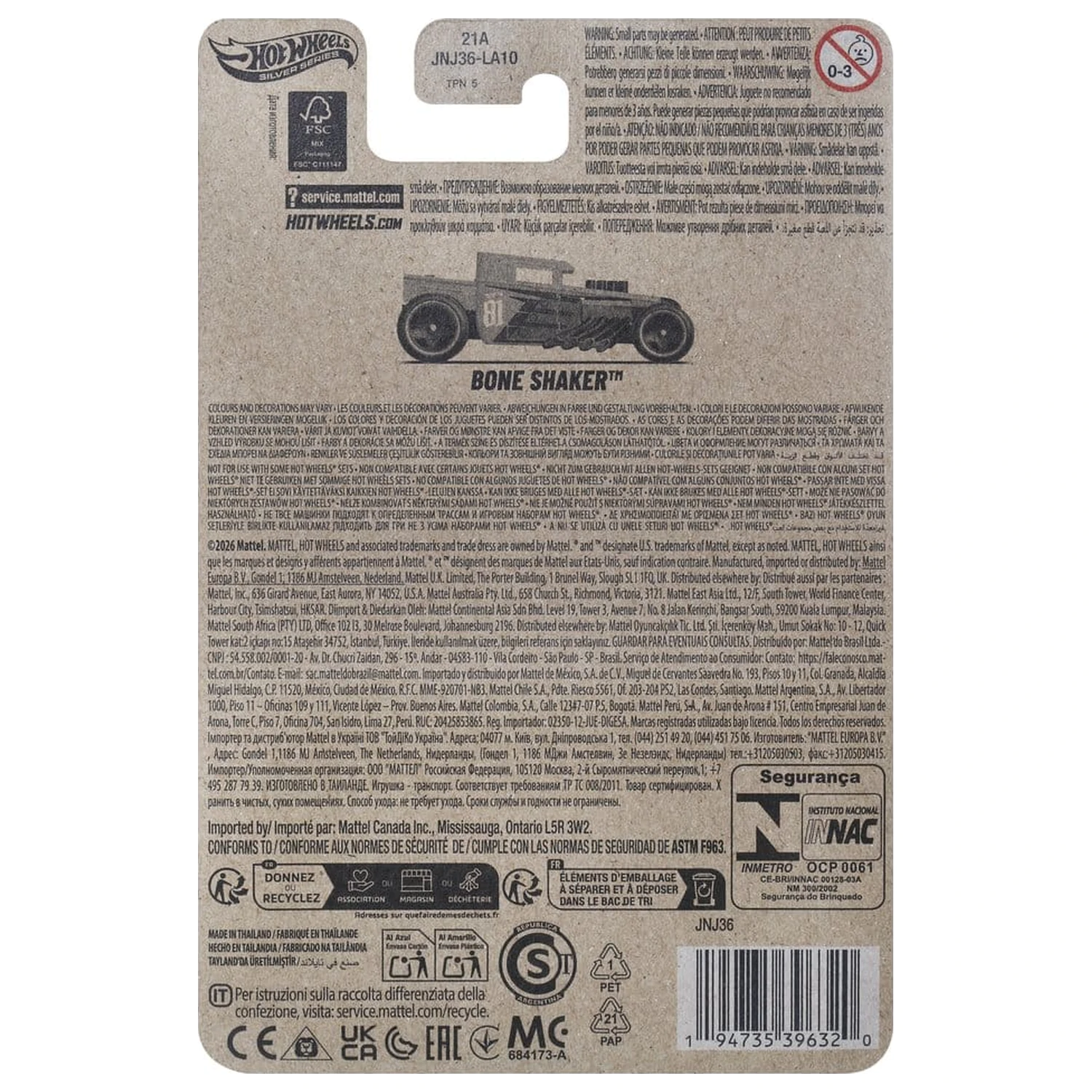 Masters of the Universe Silver Series Die-Cast vozilo 1/64 Bone Shaker fotografija proizvoda