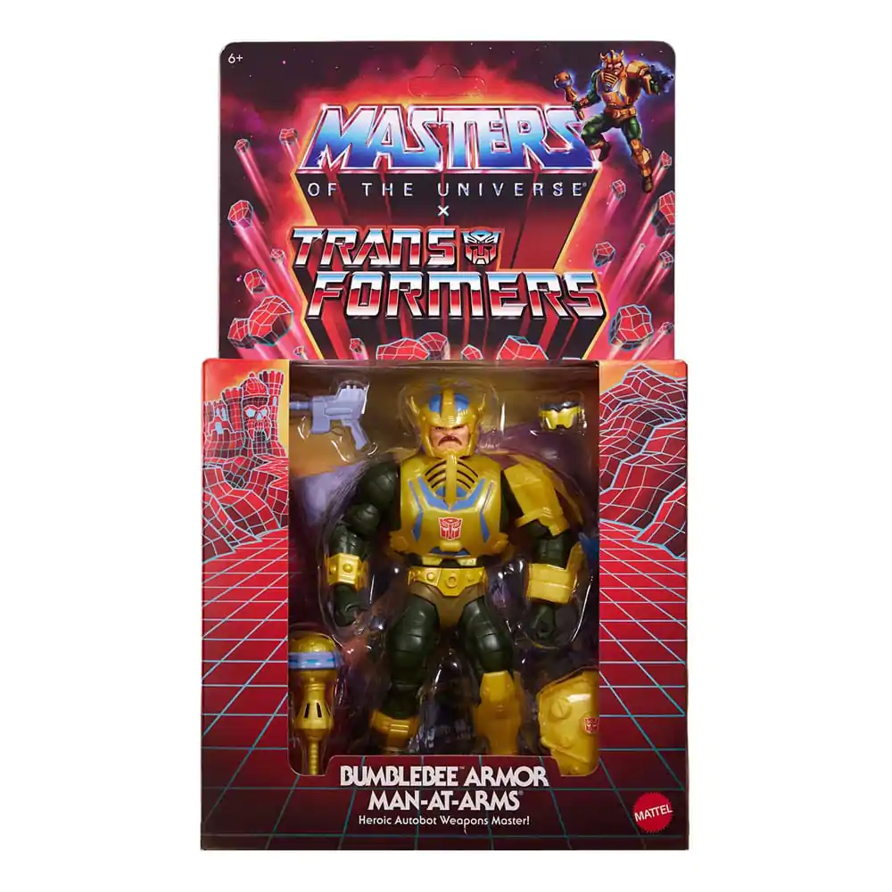 Masters of the Universe x Transformers Akcijska figura Bumblebee Armor Man-At-Arms heo European Exclusive 14 cm fotografija proizvoda