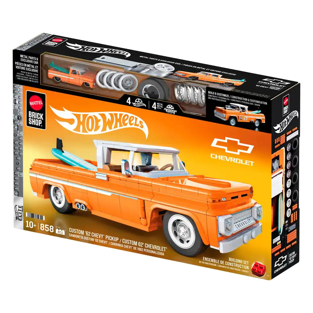 Mattel Brick Shop Hot Wheels Elite Series Set za slaganje 1/16 Custom '62 Chevy Pickup fotografija proizvoda