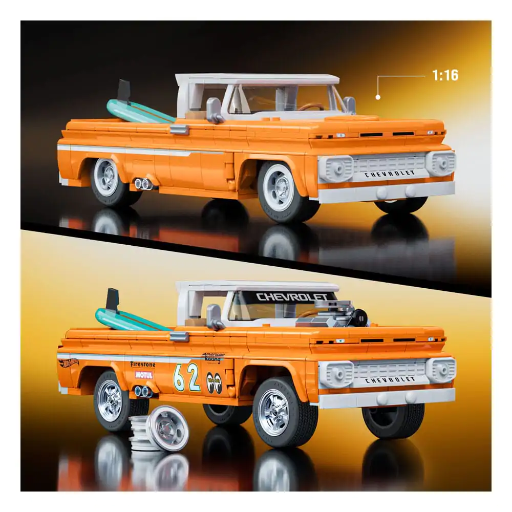 Mattel Brick Shop Hot Wheels Elite Series Set za slaganje 1/16 Custom '62 Chevy Pickup fotografija proizvoda