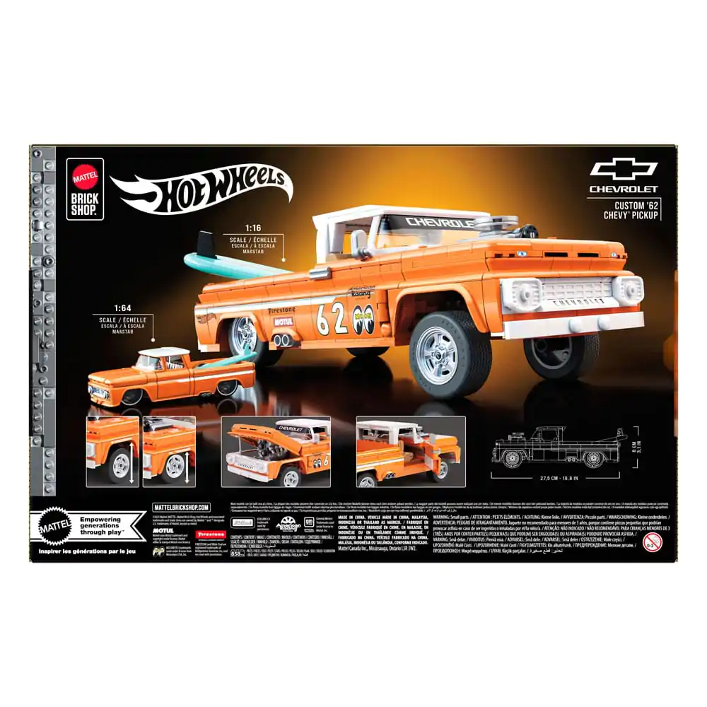 Mattel Brick Shop Hot Wheels Elite Series Set za slaganje 1/16 Custom '62 Chevy Pickup fotografija proizvoda