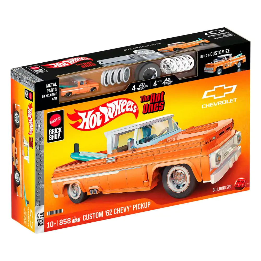 Mattel Brick Shop Hot Wheels Elite Series Set za slaganje 1/16 Custom '62 Chevy Pickup fotografija proizvoda