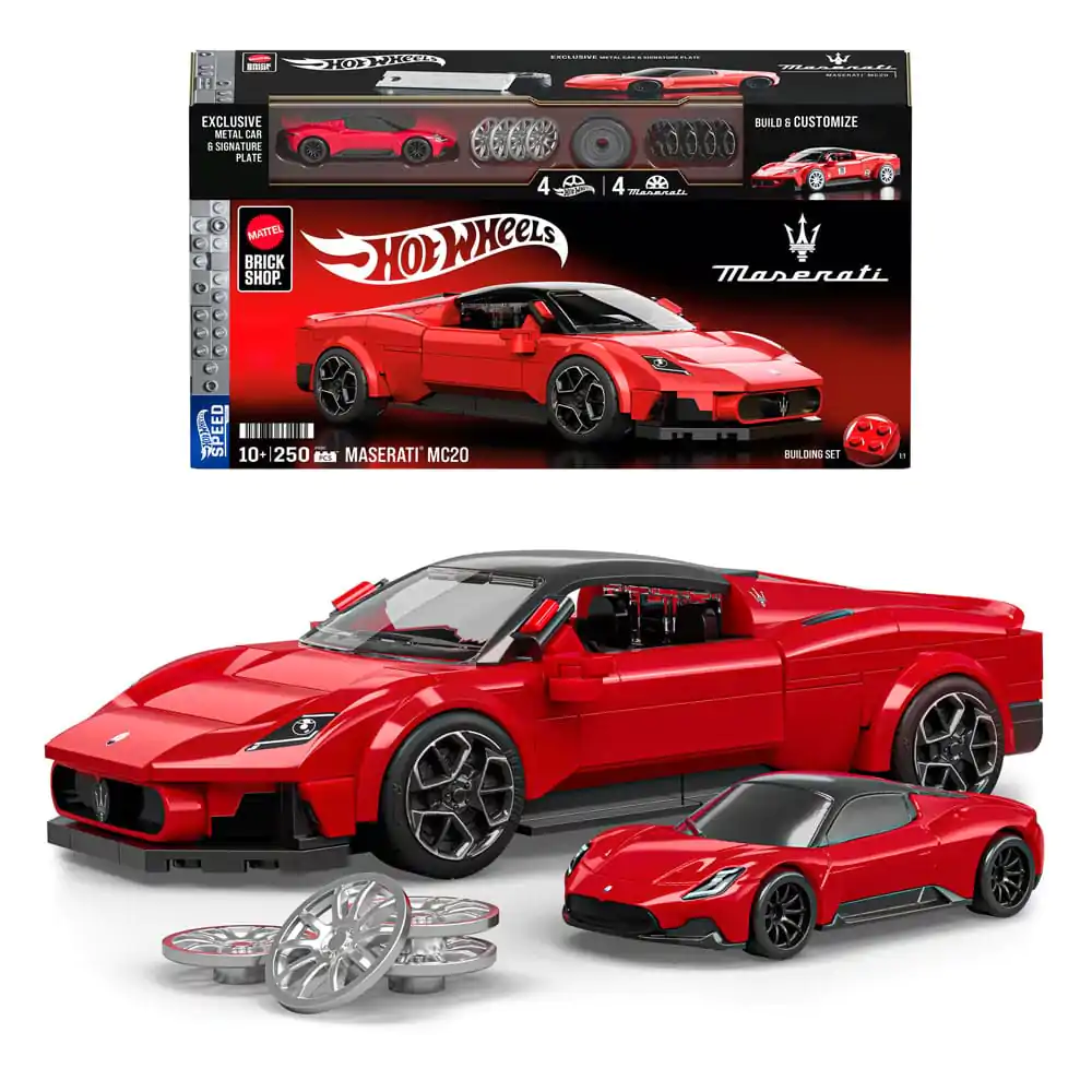 Mattel Brick Shop Hot Wheels Speed Series Set za građenje 1/32 Maserati MC20 fotografija proizvoda