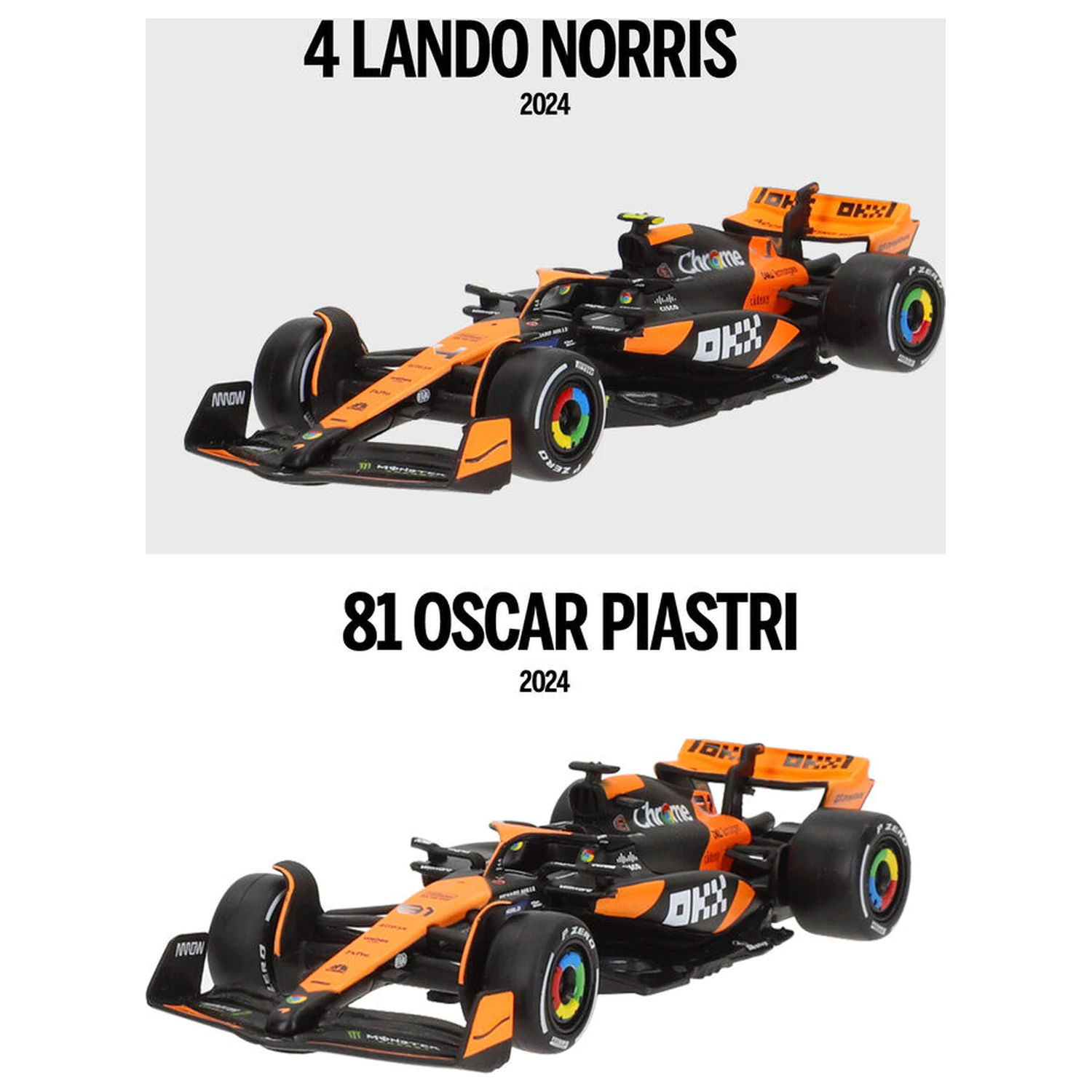 Mclaren MCL38 F1 2024 metalni paket 2 automobila fotografija proizvoda
