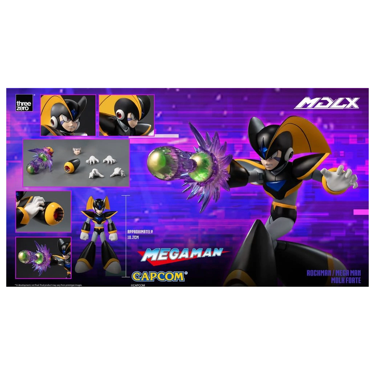 Mega Man MDLX Akcijska figura Rockman / Mega Man Forte 10 cm fotografija proizvoda