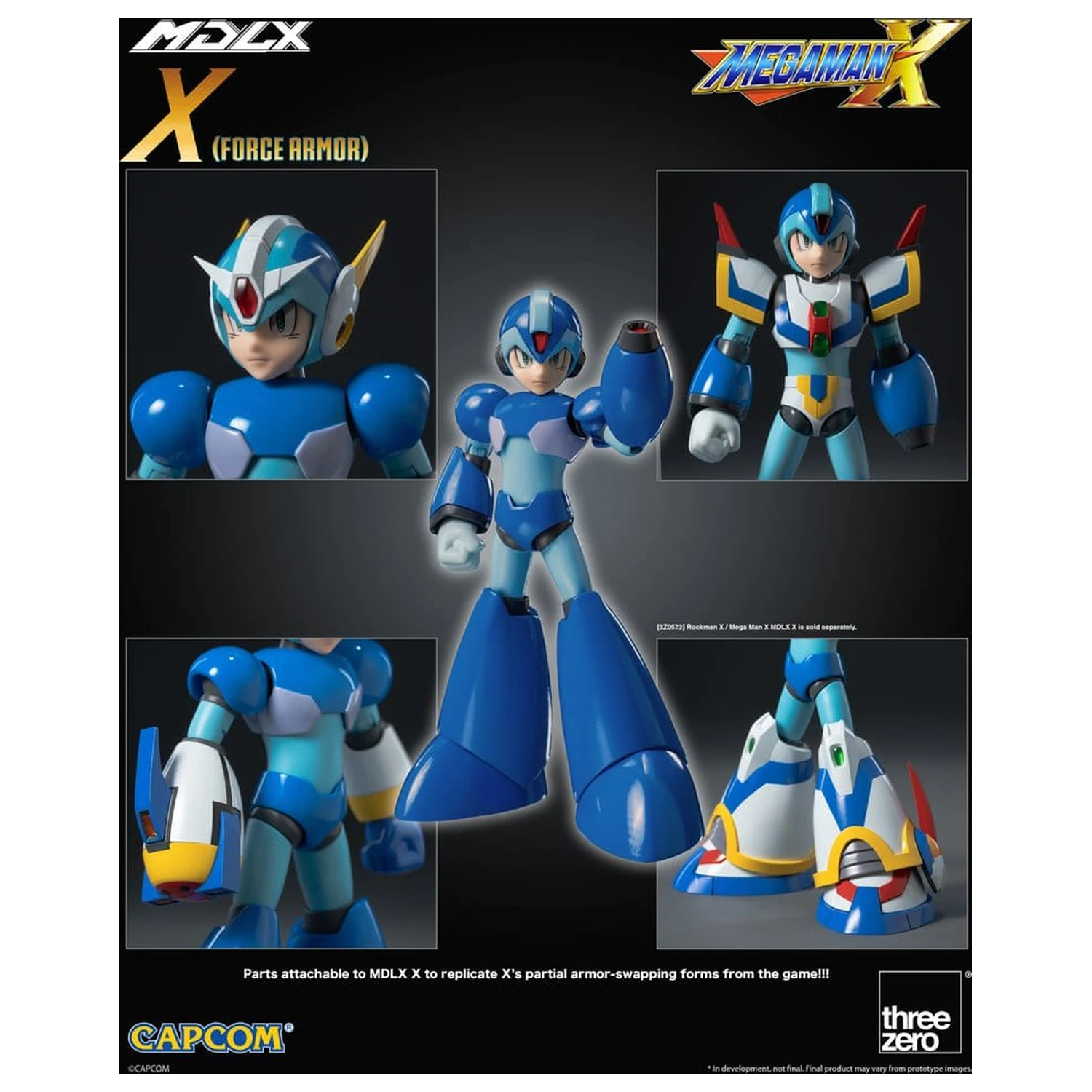 Mega Man X MDLX akcijska figura Rockman / Mega Man Force Armor 12 cm fotografija proizvoda