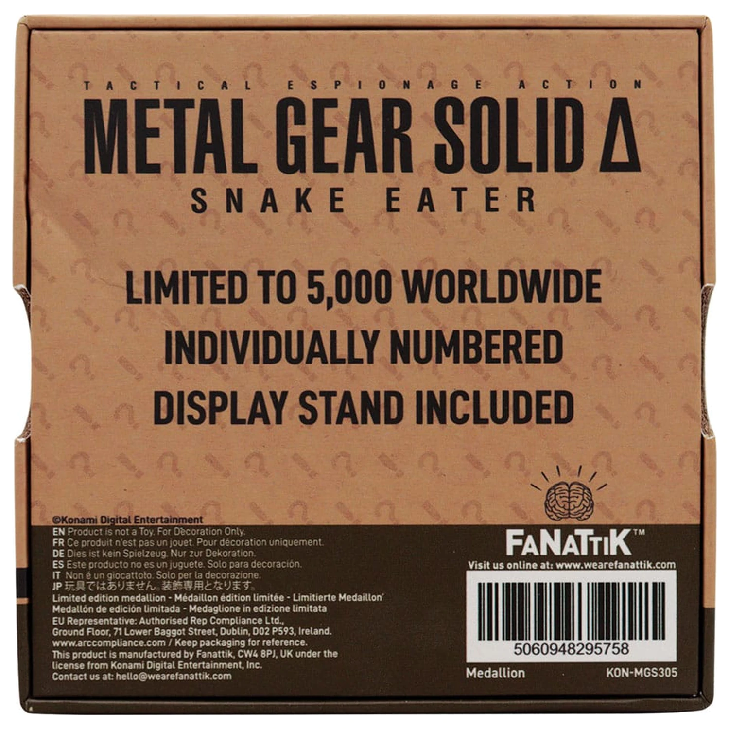 Metal Gear Solid Delta Medallion Cobra Unit Limited Edition fotografija proizvoda