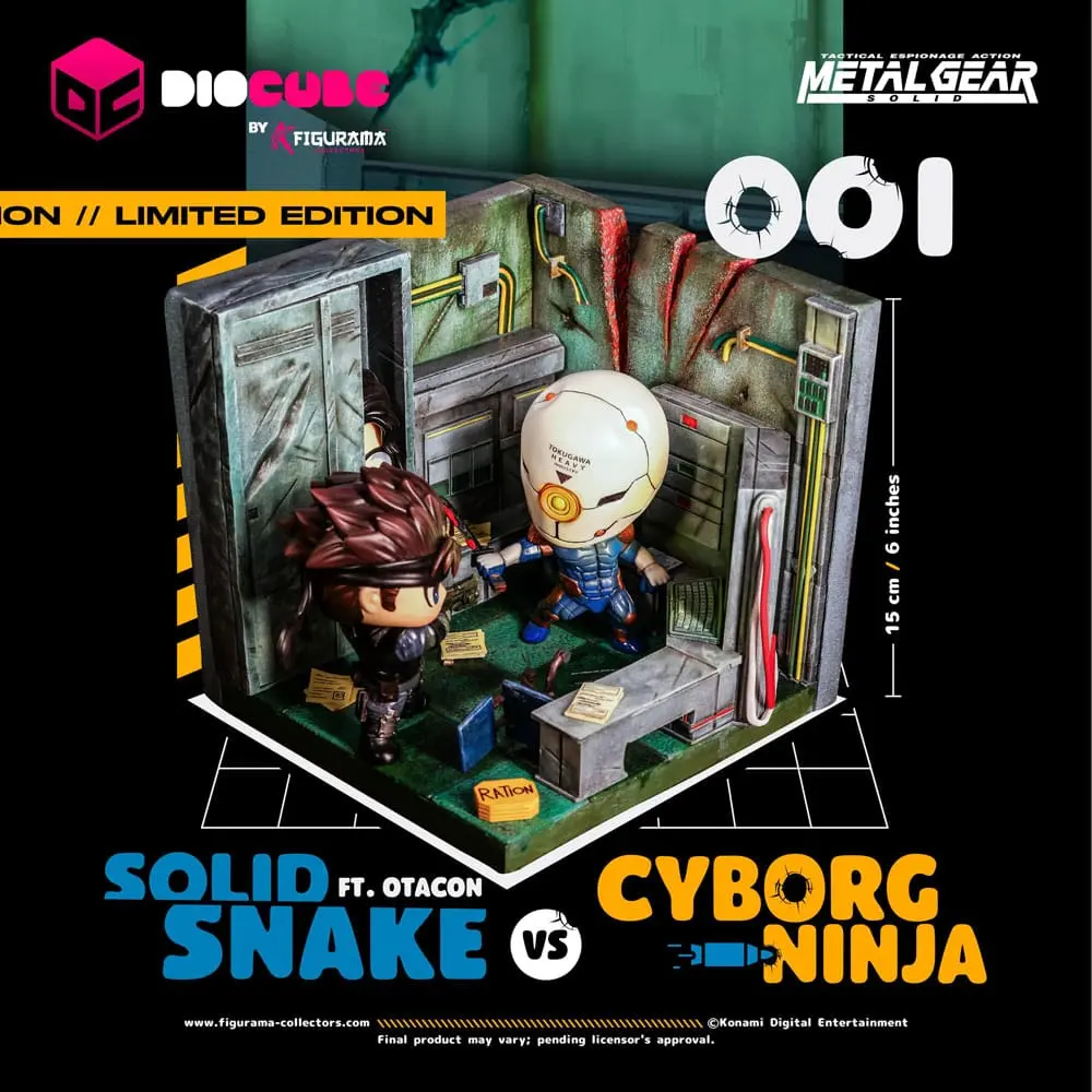 Metal Gear Solid DioCube PVC diorama Solid Snake protiv Cyborg Ninja Ft Otacon 15 cm fotografija proizvoda