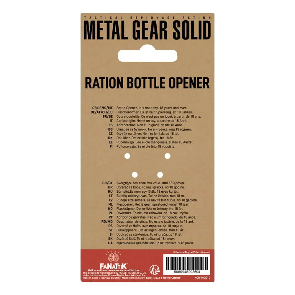 Metal Gear Solid otvarač za boce Solid Ration 8 cm fotografija proizvoda