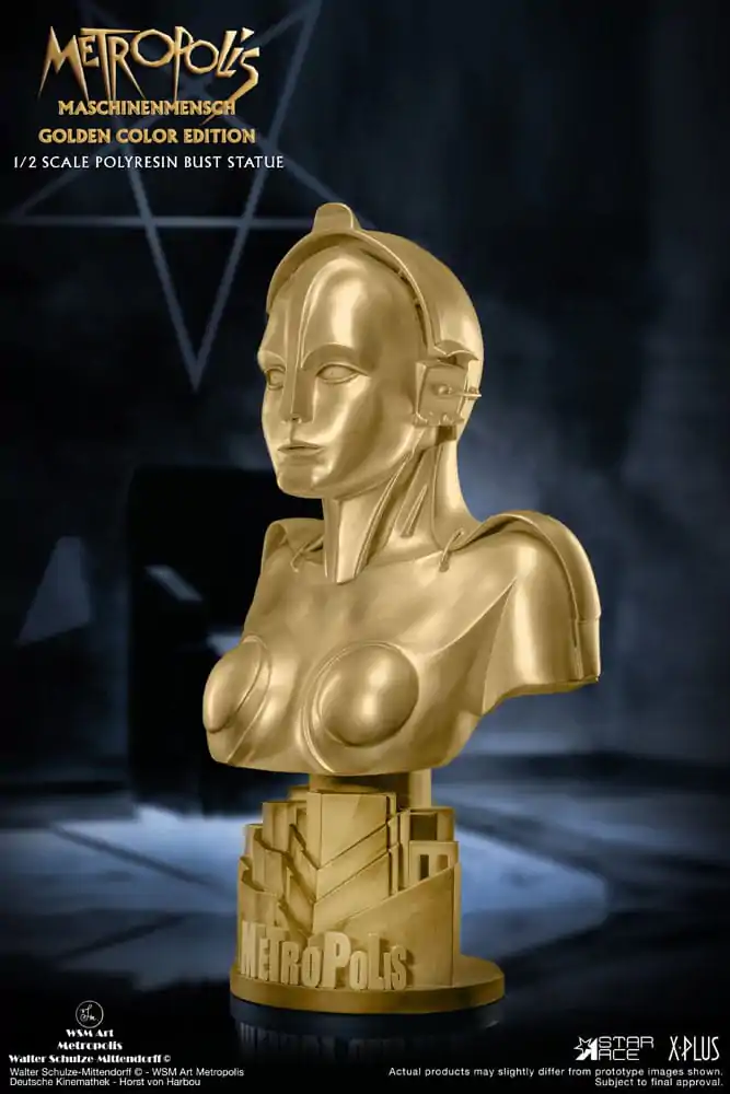 Metropolis poprsje 1/2 Maria Maschinenmensch Metallic Gold Color Edition 50 cm fotografija proizvoda