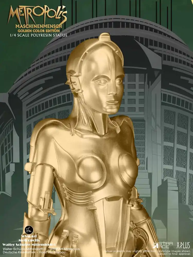 Metropolis Kip 1/4 Maschinenmensch Metalik Zlatna 40 cm fotografija proizvoda