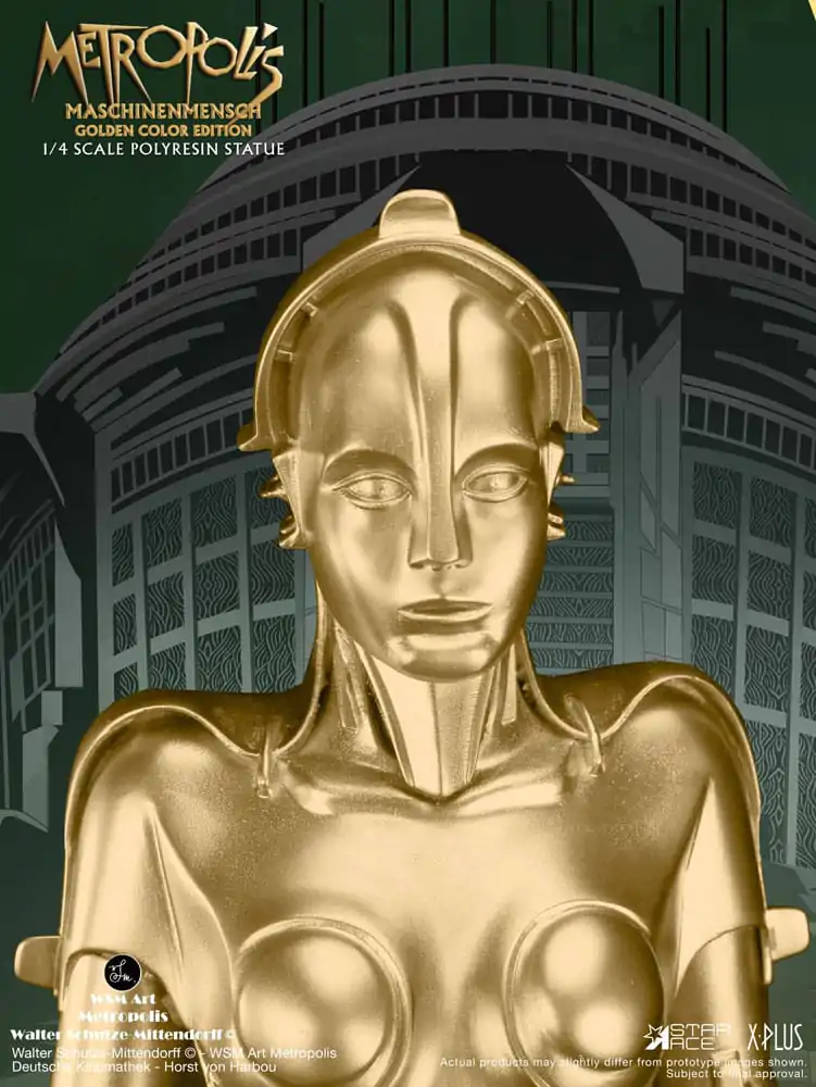 Metropolis Kip 1/4 Maschinenmensch Metalik Zlatna 40 cm fotografija proizvoda