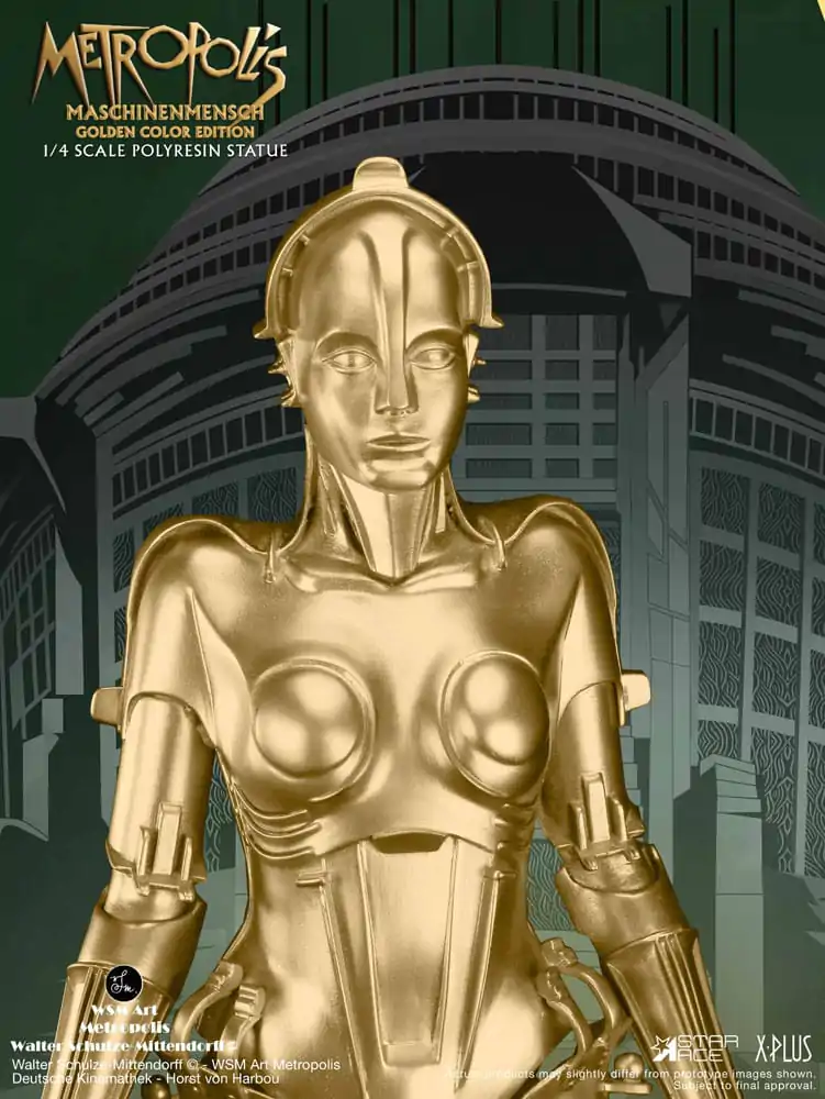 Metropolis Kip 1/4 Maschinenmensch Metalik Zlatna 40 cm fotografija proizvoda