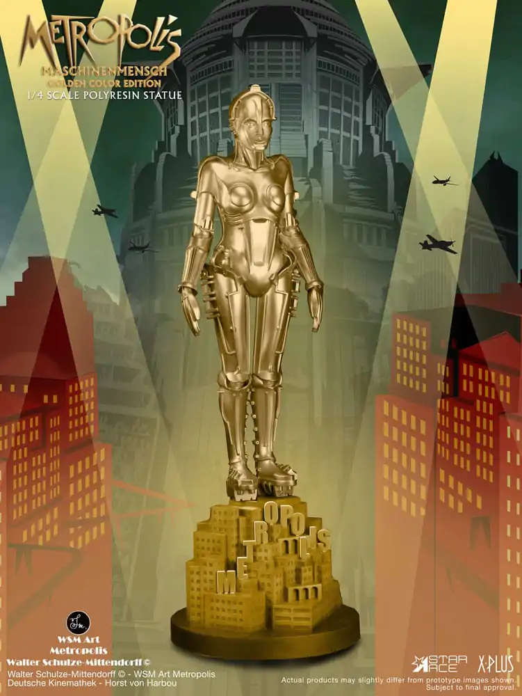 Metropolis Kip 1/4 Maschinenmensch Metalik Zlatna 40 cm fotografija proizvoda