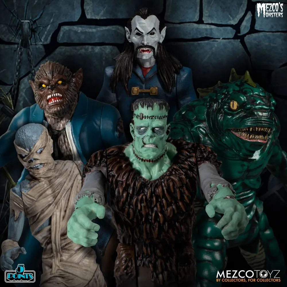 Mezco's Monsters 5 Points akcijske figure Tower of Fear Deluxe Set 9 cm fotografija proizvoda