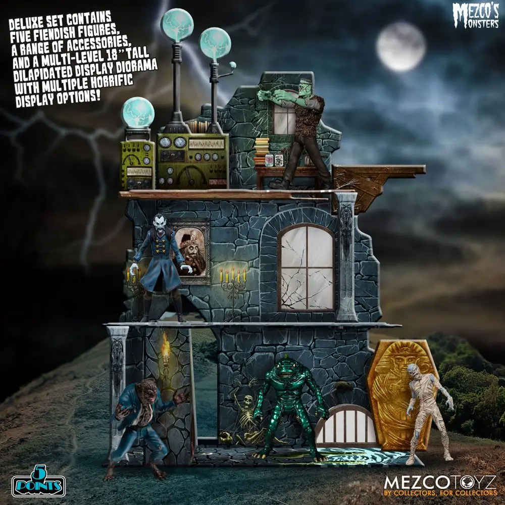 Mezco's Monsters 5 Points akcijske figure Tower of Fear Deluxe Set 9 cm fotografija proizvoda