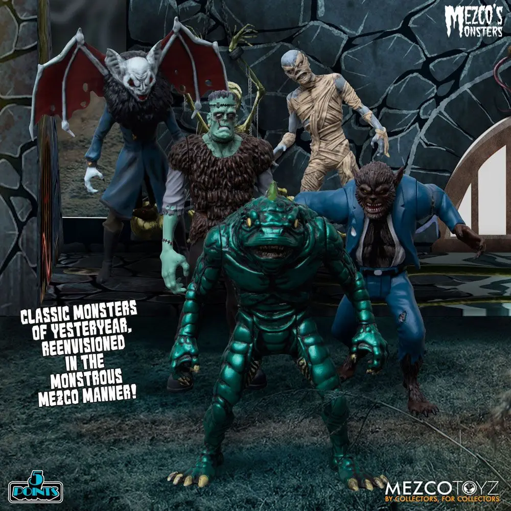 Mezco's Monsters 5 Points akcijske figure Tower of Fear Deluxe Set 9 cm fotografija proizvoda