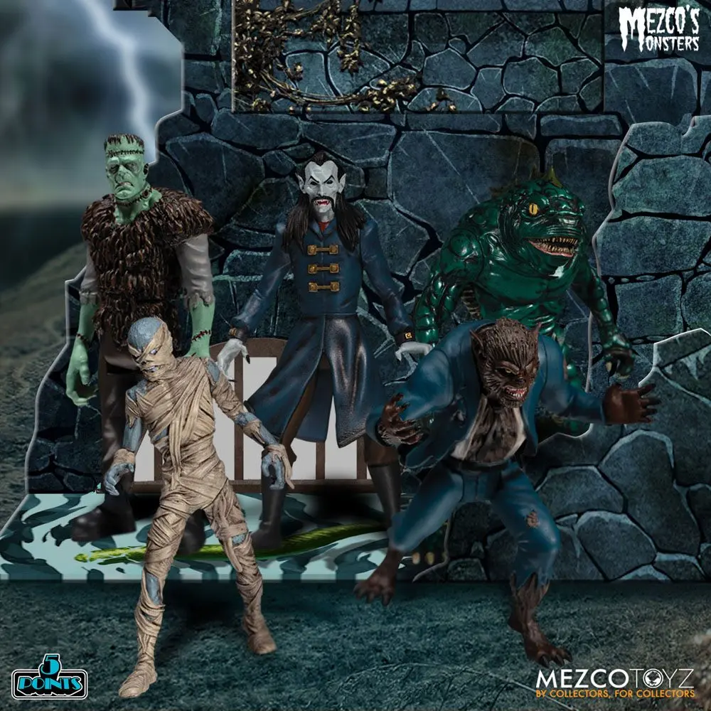 Mezco's Monsters 5 Points akcijske figure Tower of Fear Deluxe Set 9 cm fotografija proizvoda