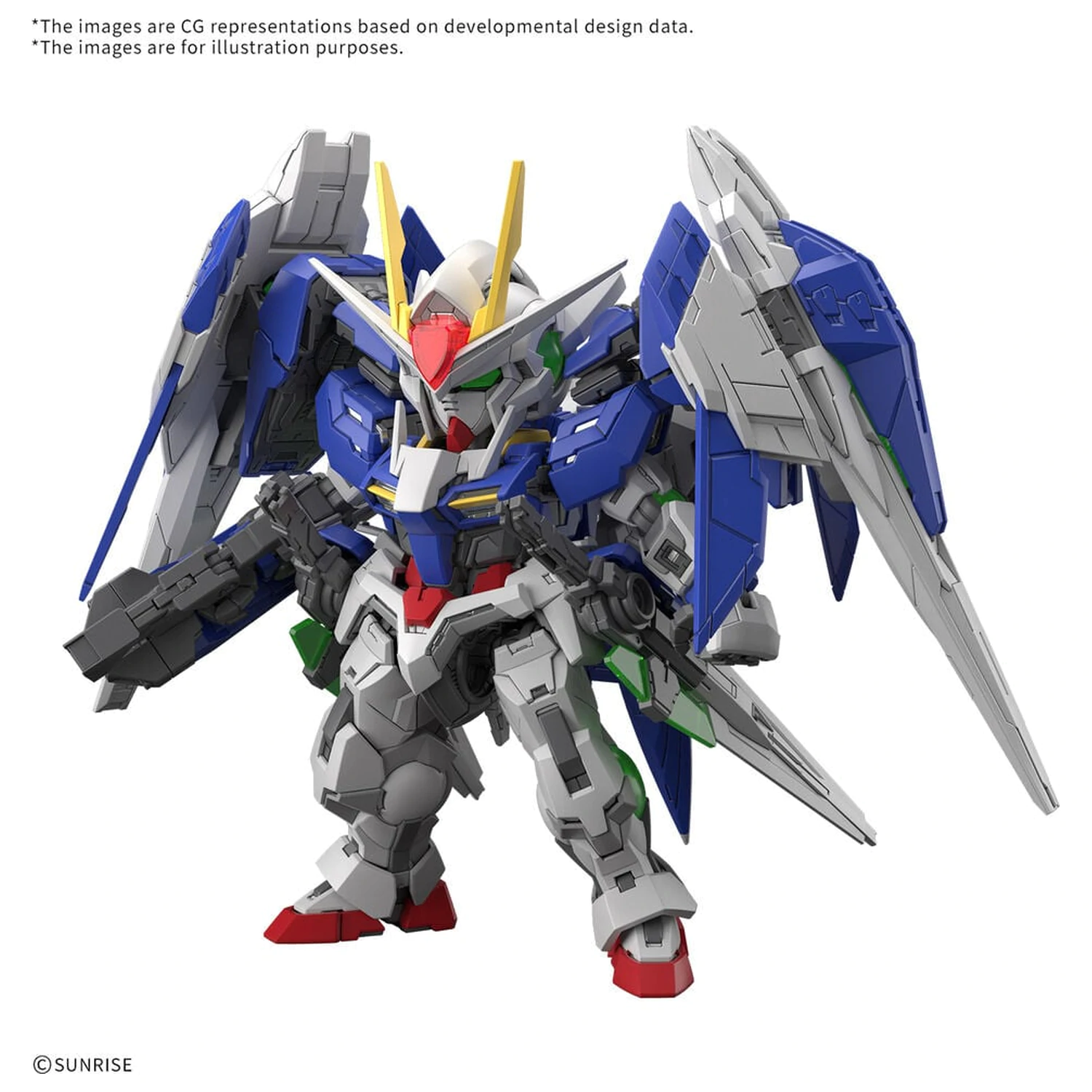 MGSD 00 Raiser Mobile Suit Gundam 00 Master Grade SD Komplet modela fotografija proizvoda