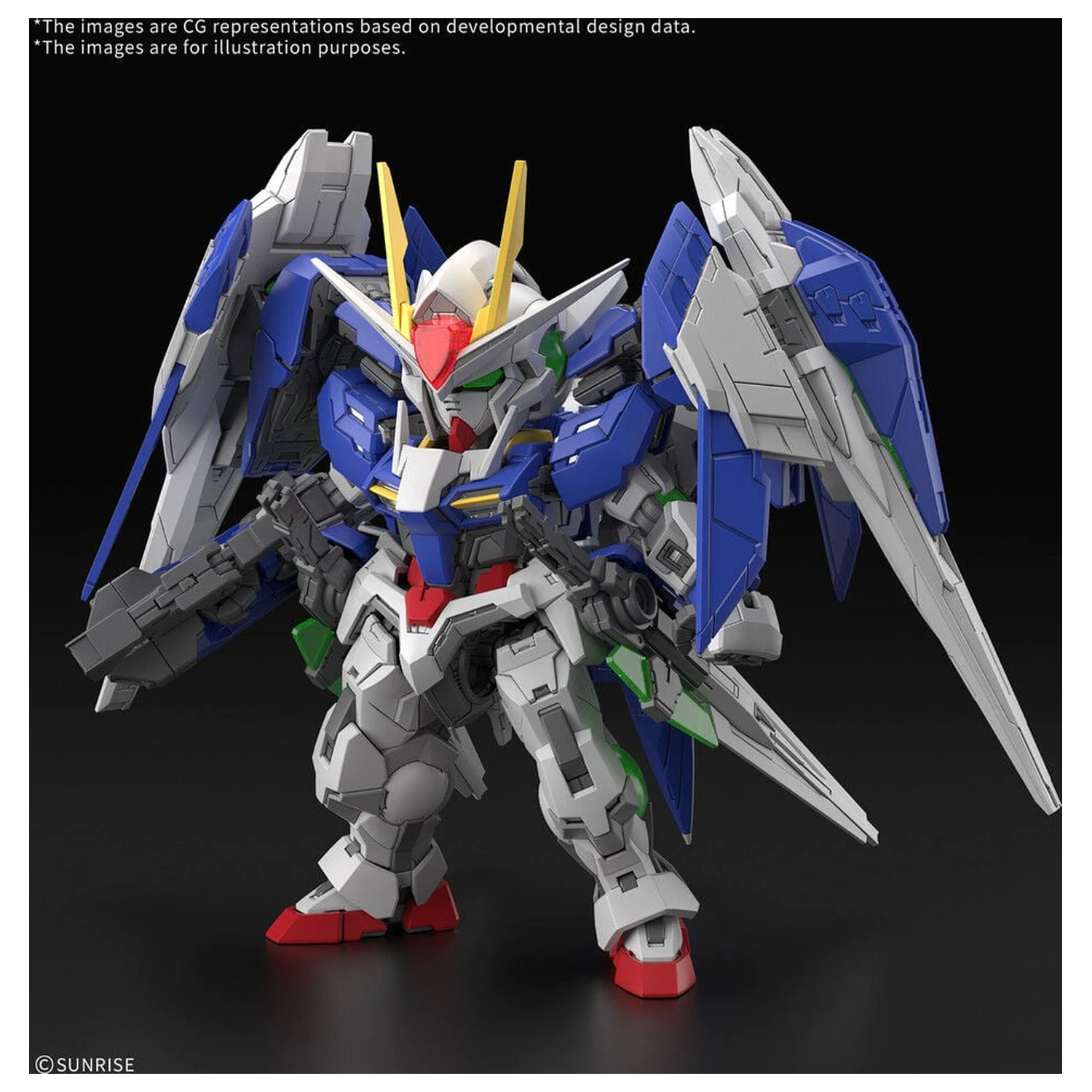 MGSD 00 Raiser Mobile Suit Gundam 00 Master Grade SD Komplet modela fotografija proizvoda