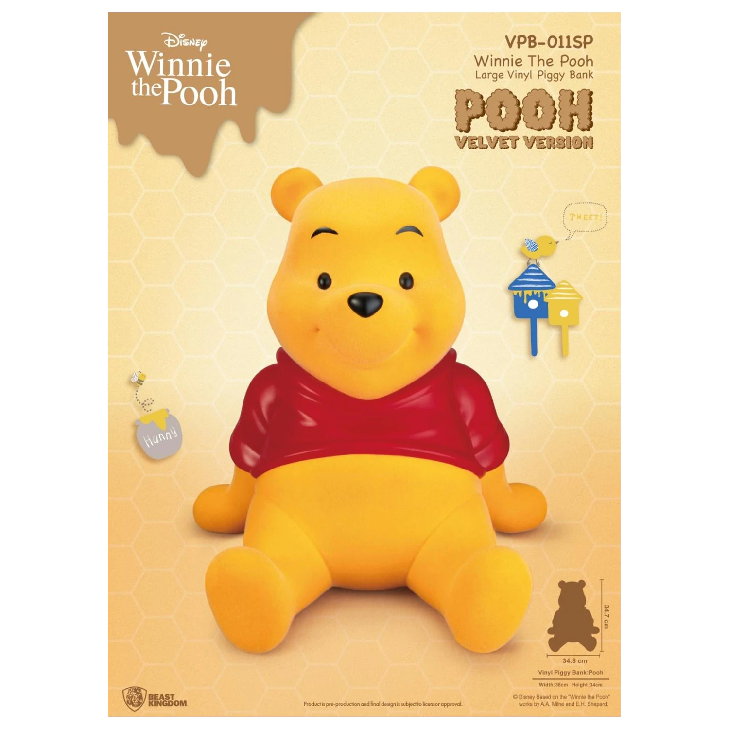 Winnie the Pooh Winnie "Velvet Version" kasica 34 cm fotografija proizvoda