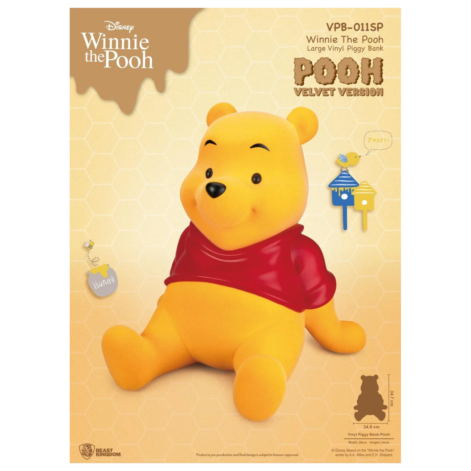 Winnie the Pooh Winnie "Velvet Version" kasica 34 cm fotografija proizvoda