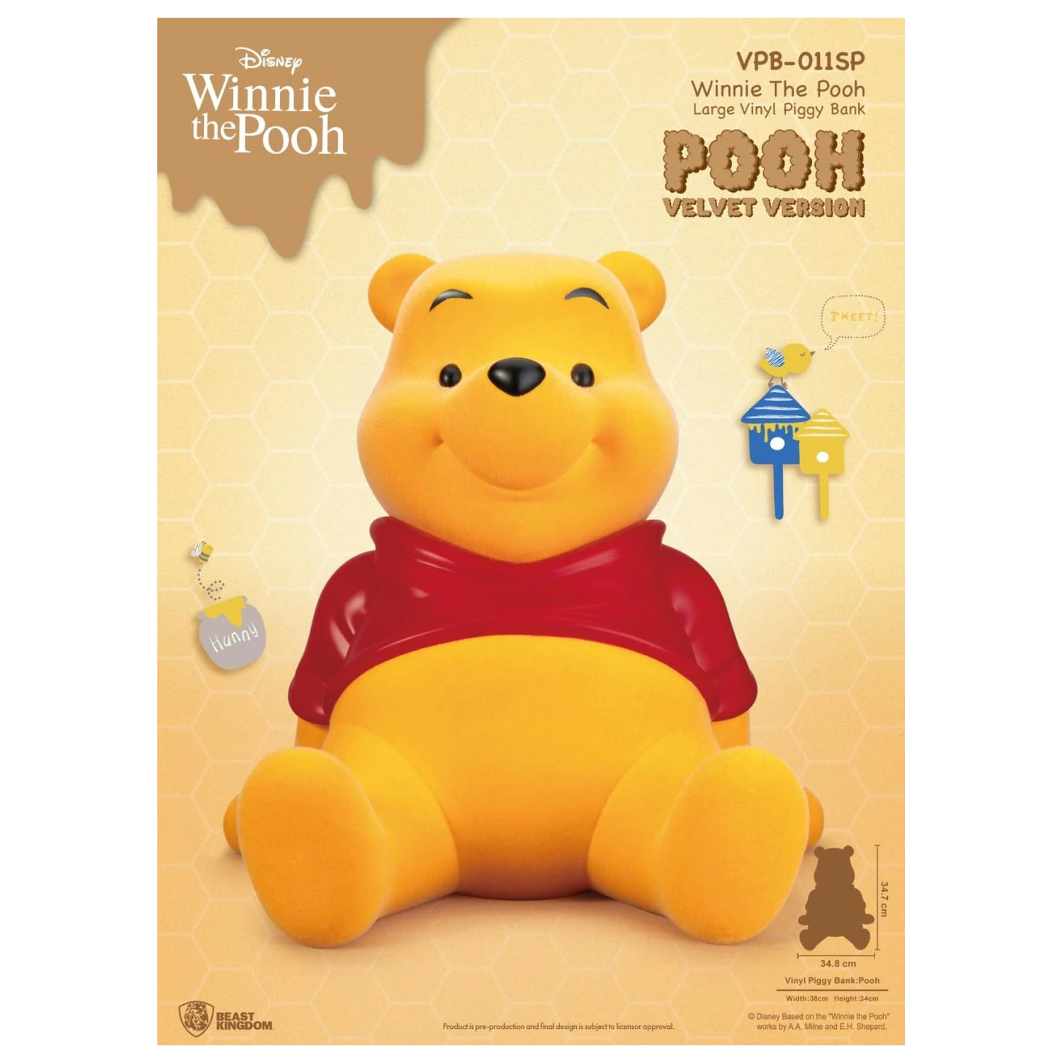 Winnie the Pooh Winnie "Velvet Version" kasica 34 cm fotografija proizvoda