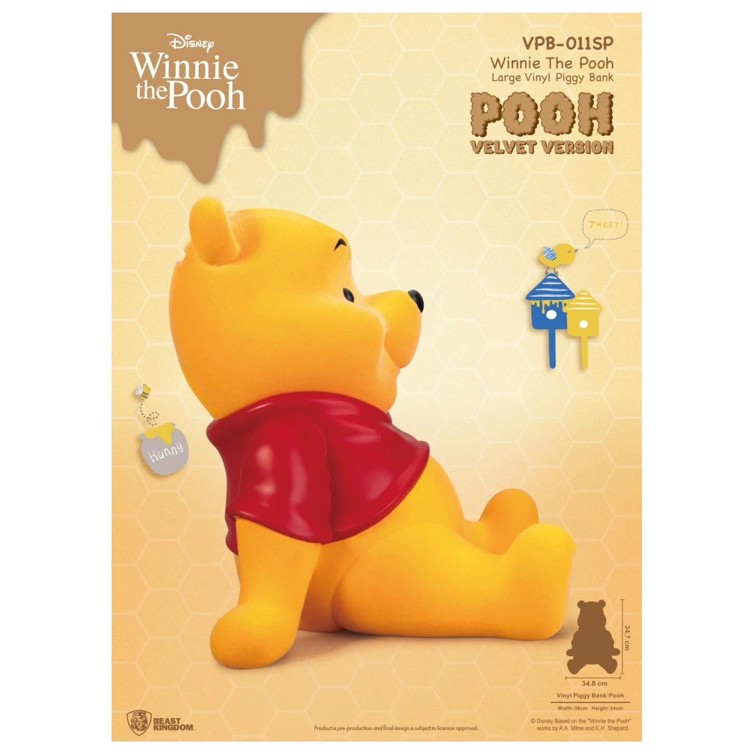 Winnie the Pooh Winnie "Velvet Version" kasica 34 cm fotografija proizvoda