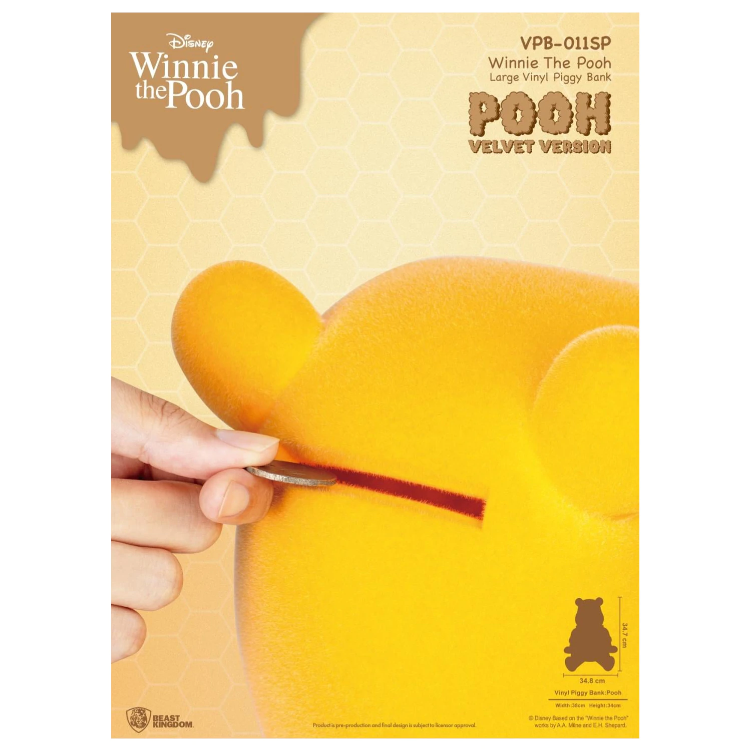 Winnie the Pooh Winnie "Velvet Version" kasica 34 cm fotografija proizvoda
