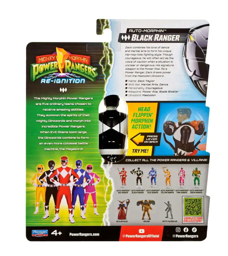 Mighty Morphin Power Rangers Action Figure Auto-Morphin Black Ranger 12 cm Figura fotografija proizvoda