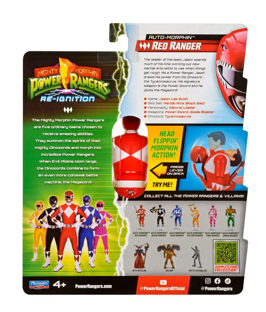 Mighty Morphin Power Rangers Action Figure Auto-Morphin Red Ranger 12 cm Figura fotografija proizvoda
