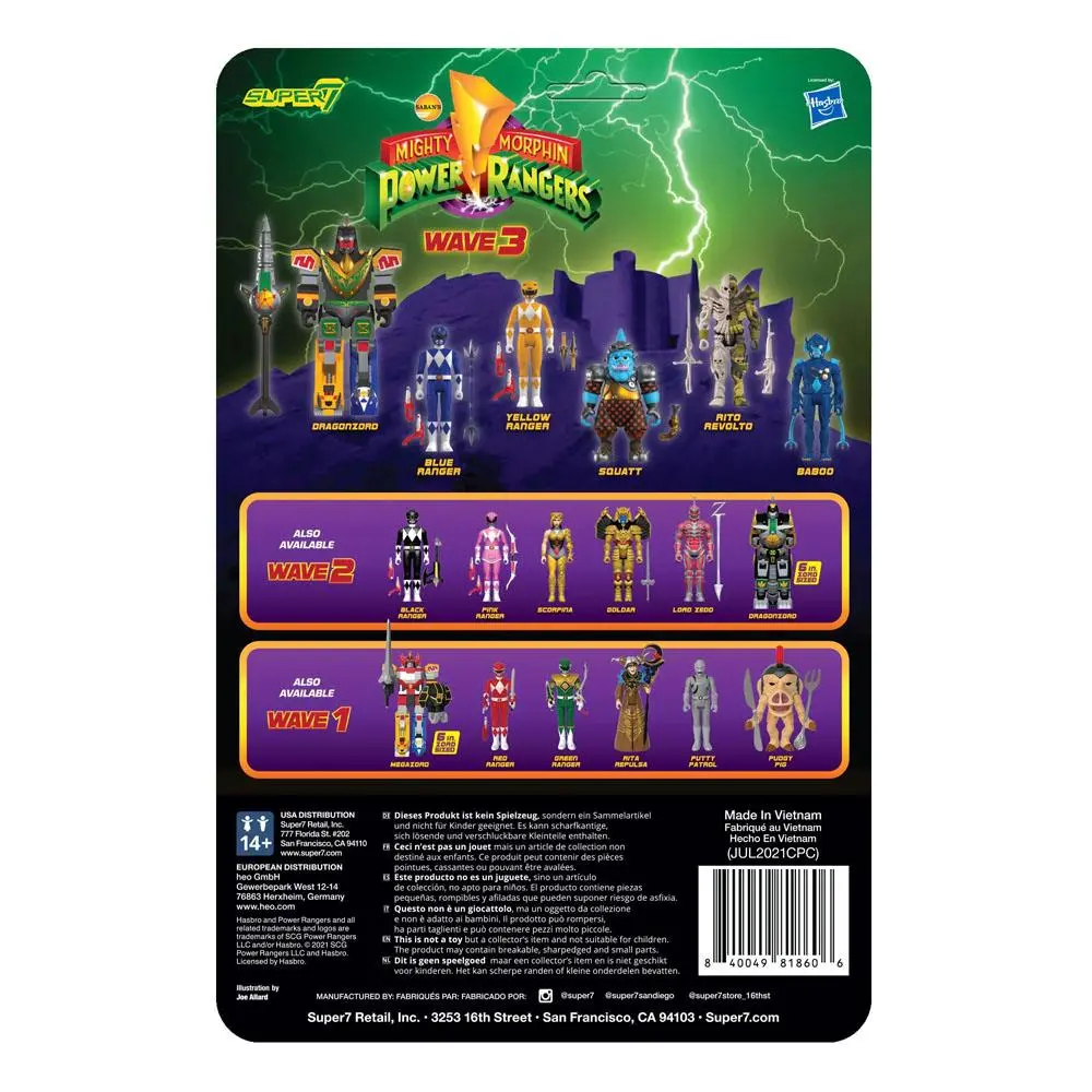 Mighty Morphin Power Rangers ReAction akcijska figura Wave 3 DragonZord (Battle Mode) 15 cm fotografija proizvoda