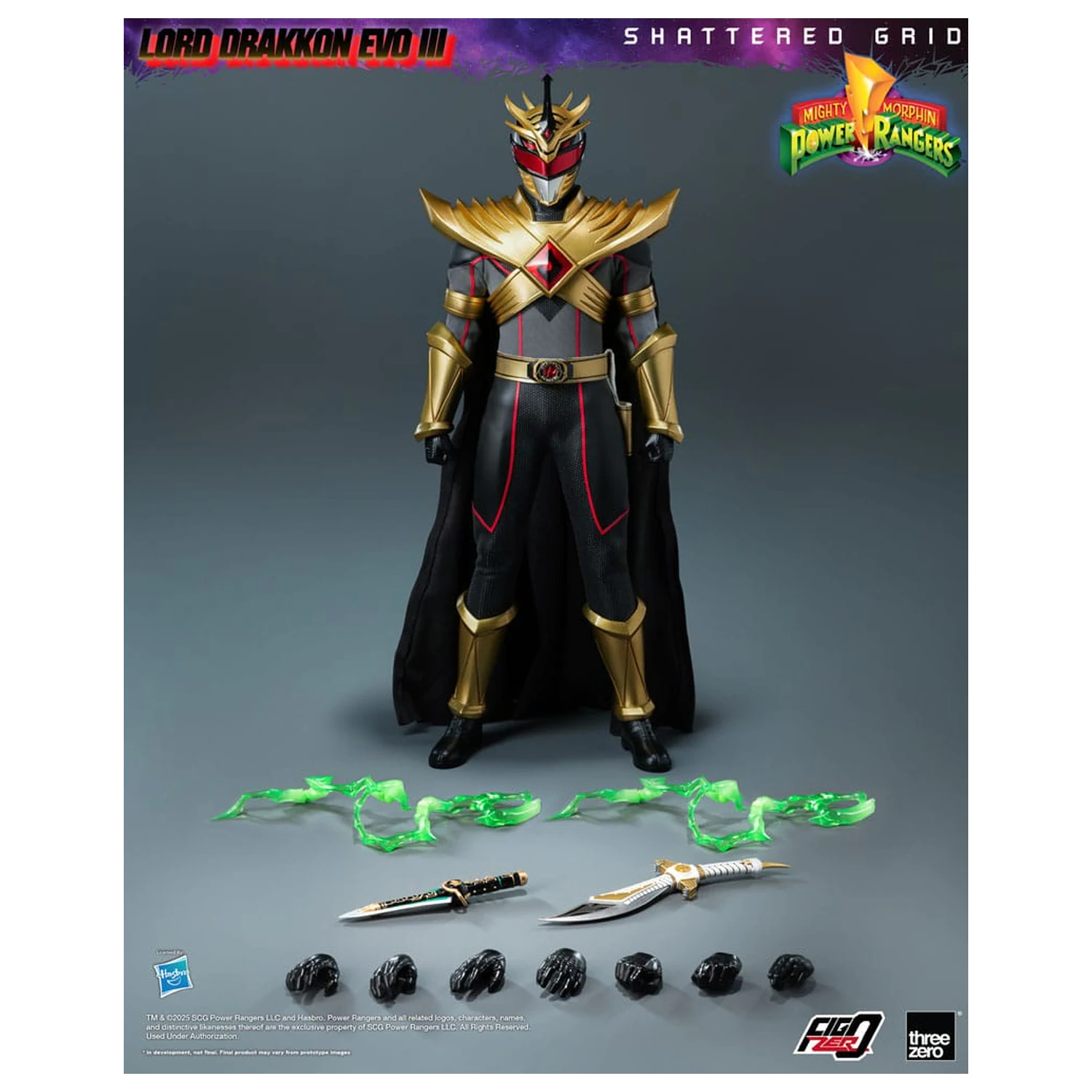 Mighty Morphin Power Rangers Shattered Grid FigZero akcijska figura 1/6 Lord Drakkon Evo III 30 cm fotografija proizvoda