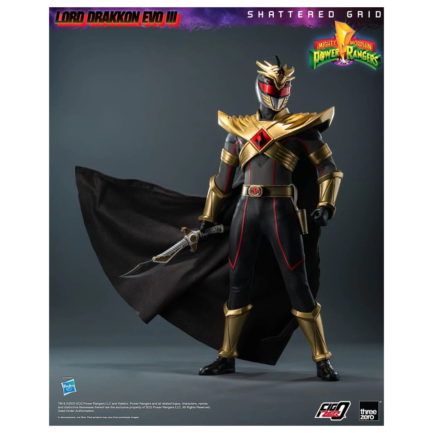 Mighty Morphin Power Rangers Shattered Grid FigZero akcijska figura 1/6 Lord Drakkon Evo III 30 cm fotografija proizvoda