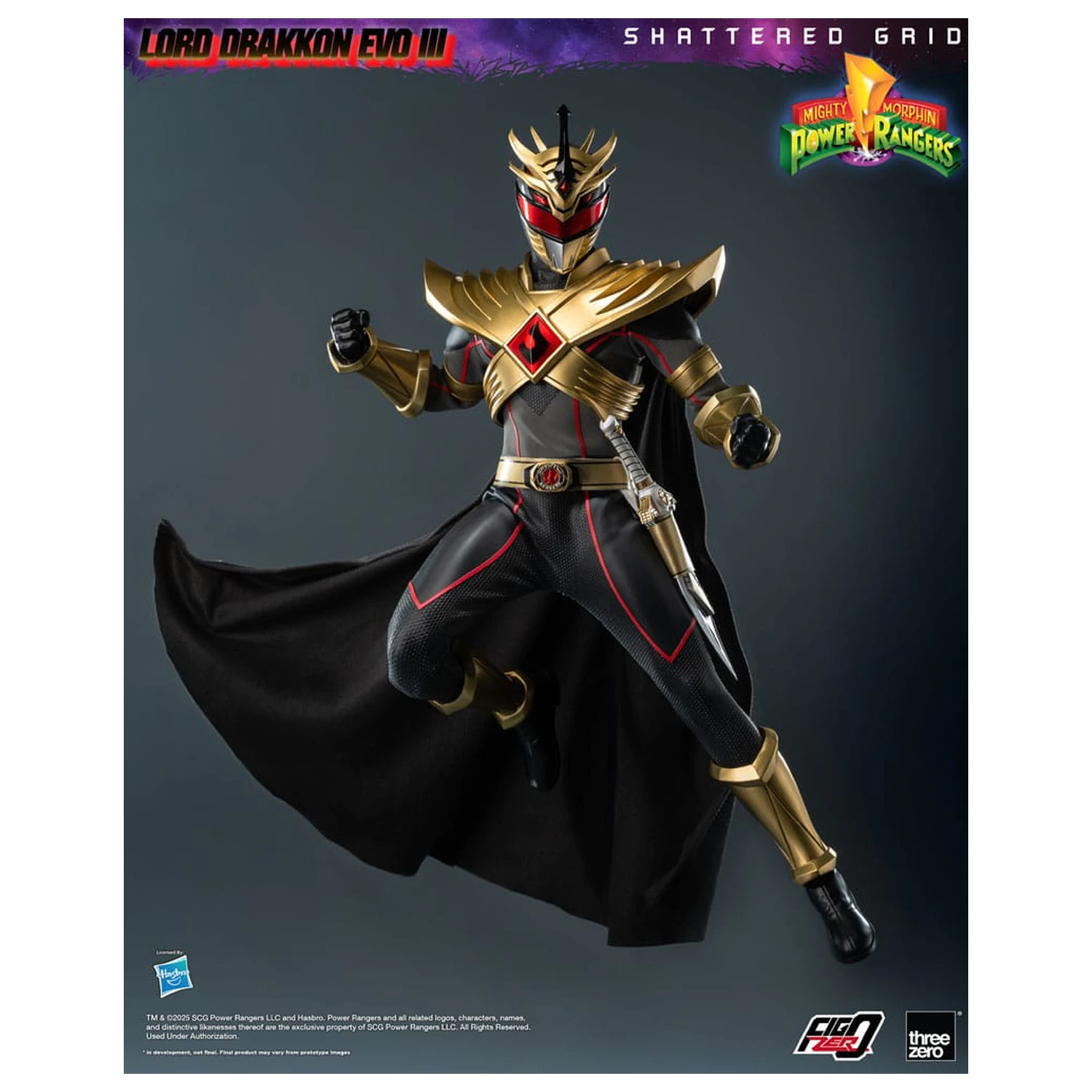 Mighty Morphin Power Rangers Shattered Grid FigZero akcijska figura 1/6 Lord Drakkon Evo III 30 cm fotografija proizvoda