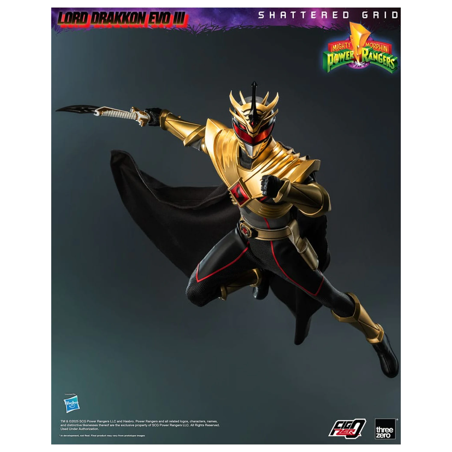 Mighty Morphin Power Rangers Shattered Grid FigZero akcijska figura 1/6 Lord Drakkon Evo III 30 cm fotografija proizvoda