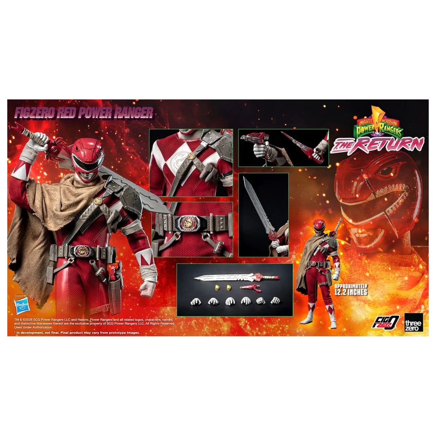 Mighty Morphin Power Rangers: The Return FigZero Action Figure 1/6 Red Power Ranger 31 cm fotografija proizvoda