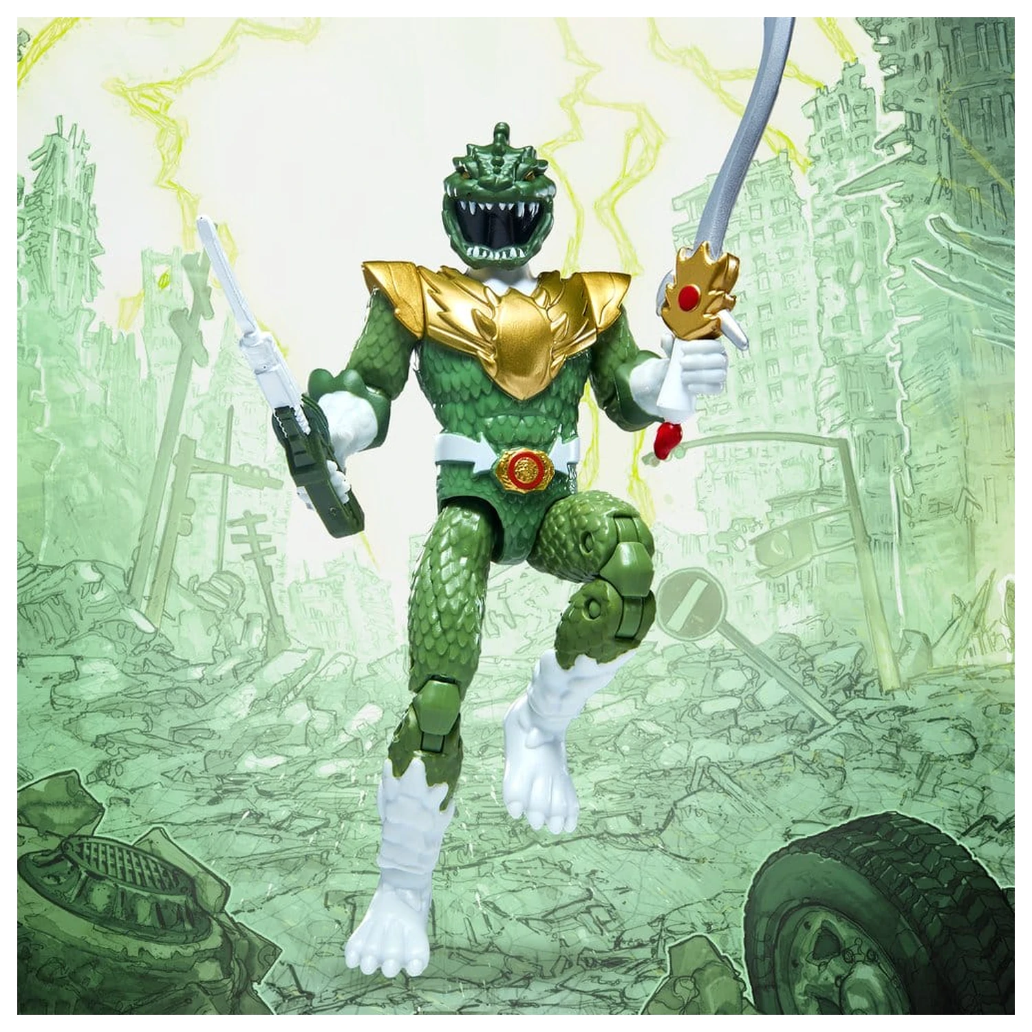 Mighty Morphin Power Rangers x Godzilla Akcijska figura Green Godzilla fotografija proizvoda