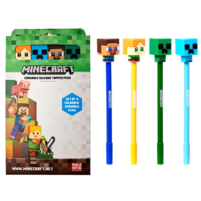 Minecraft set od 4 obojene gumice olovke fotografija proizvoda